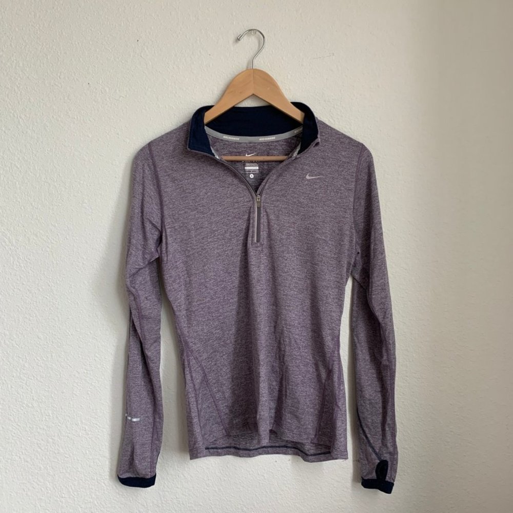 nike | dri-fit long sleeve half zip running shirt